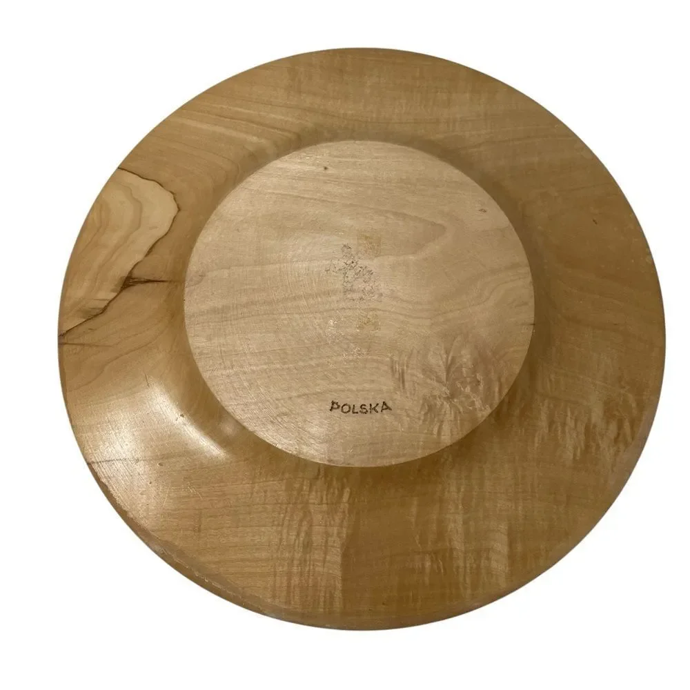 POLSKA Decorative Carved Wood Plate 13